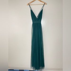 Lulus Green Tulle sleeveless Maxi Dress